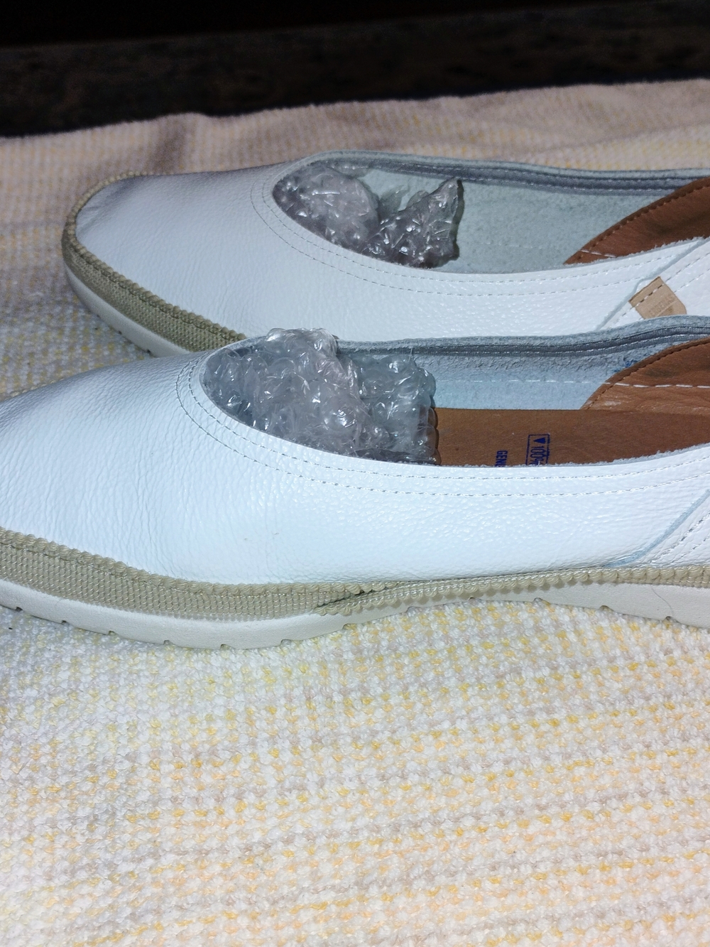 Verbenas White Leather Slip In Shoes Size 39/8 Made In Spain Minimalist Comfort - Picture 12 of 13